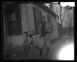 "Myself [Royal A. Prentice] and bicycle"