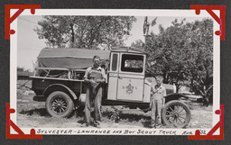 "Sylvester, Lawrence and boy scout truck"