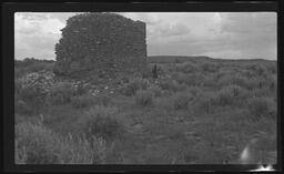 Donizetta A. Hewett? at San Cristobal Pueblo, New Mexico